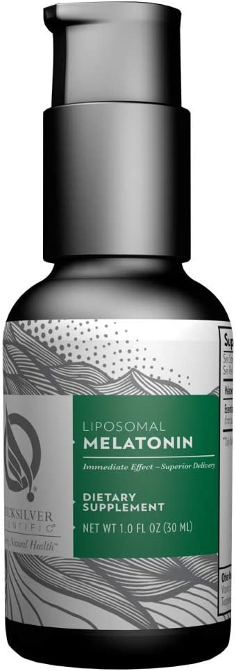 Quicksilver Scientific Liposomal Melatonin - Liquid Sleep, Jet Lag + Immune Support Supplement - Superior Absorption + Customizable Dosing Designed to Minimize Morning Drowsiness, No Soy (1oz / 30ml)