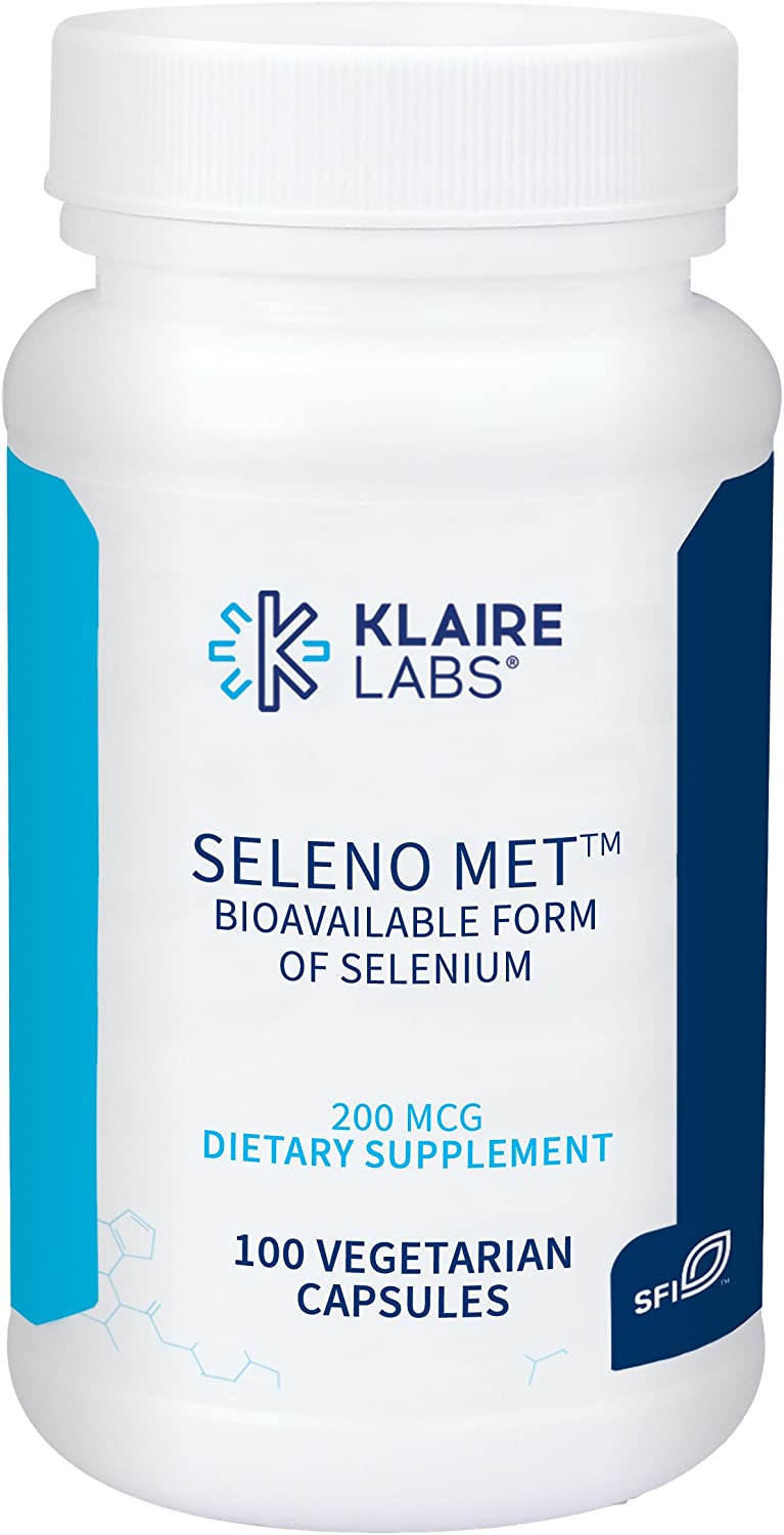 Klaire Labs Seleno Met - 200mcg Selenium as Hypoallergenic Selenomethionine, Bioavailable Antioxidant Support with No Yeast, Dairy & Gluten-Free (100 Capsules)