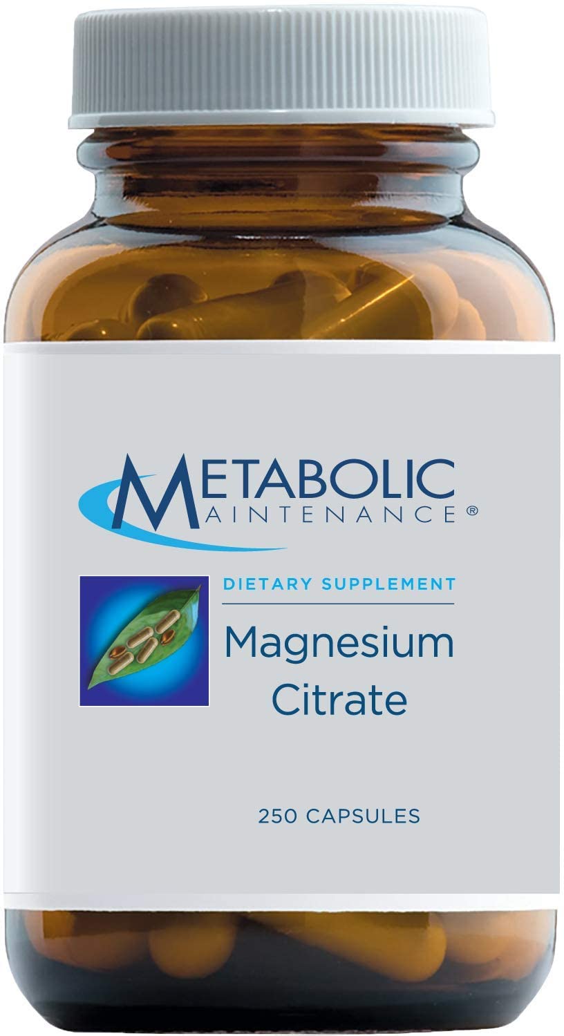 Metabolic Maintenance Magnesium Citrate - 167mg Per Capsule, Pure Magnesium + Vitamin C Supplement - Calm, Sleep, Muscle + GI Support, No Fillers (250 Capsules)