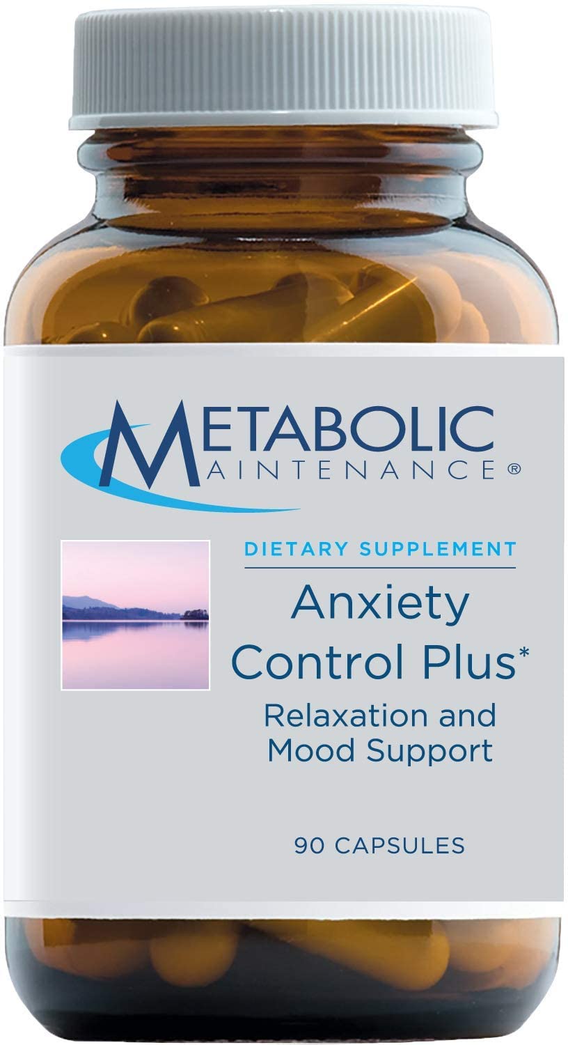 Metabolic Maintenance Anxiety Control Plus - Calm + Relaxation Support Supplement with GABA, Magnesium, B6 + Passion Flower - Helps Enhance Sleep Quality, No Fillers (90 Capsules)