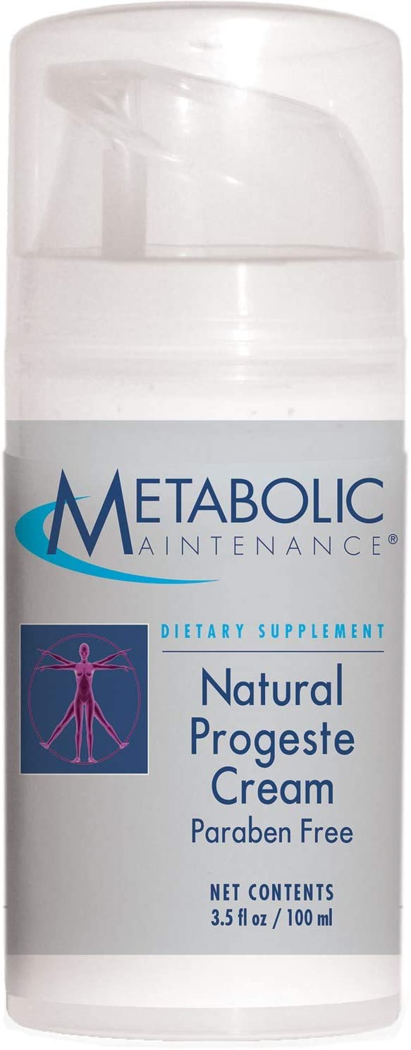 Metabolic Maintenance Natural Progeste Cream Paraben Free - BioIdentical Cream for Women with Sweet Almond Oil - Supports Balanced Moods (3.4 oz)